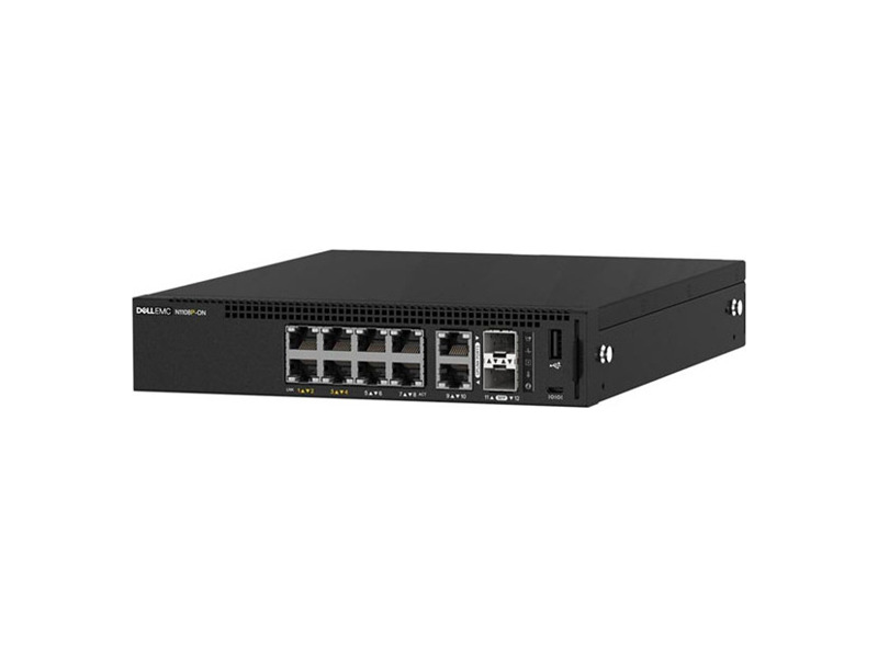 N1108P-ON  Коммутатор Dell EMC Switch N1108P-ON, L2, 8 ports RJ45 1GbE, 4 ports PoE/ PoE+, 2 ports SFP 1GbE 3YPSNBD (210-AJIX)