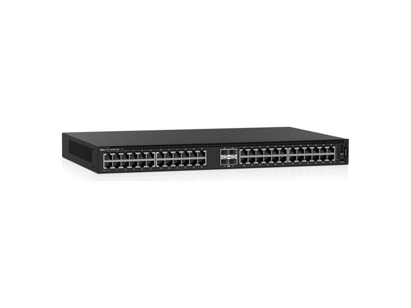 N1148T-ON  Коммутатор Dell EMC Switch N1148T-ON, L2, 48 ports RJ45 1GbE, 4 ports SFP+ 10GbE, Stacking 3YPSNBD (210-AJIU)