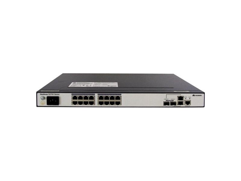 02352332  Коммутатор Huawei S2700-18TP-EI-AC (16 Ethernet 10/ 100 ports, 2 dual-purpose 10/ 100/ 1000 or SFP, AC 110/ 220V) (S2700-18TP-EI-AC)