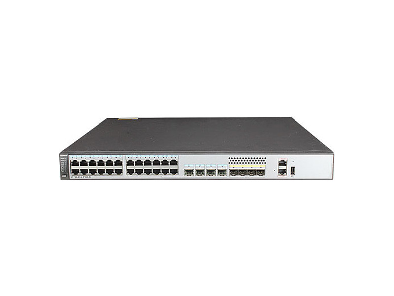 S5720-28X-PWR-SI-AC  Коммутатор Huawei S5720-28X-PWR-SI Bundle (24 Ethernet 10/ 100/ 1000 PoE+ ports, 4 of which are dual-purpose 10/ 100/ 1000 or SFP, 4 10 Gig SFP+, with 500W AC power) (02350DLW)