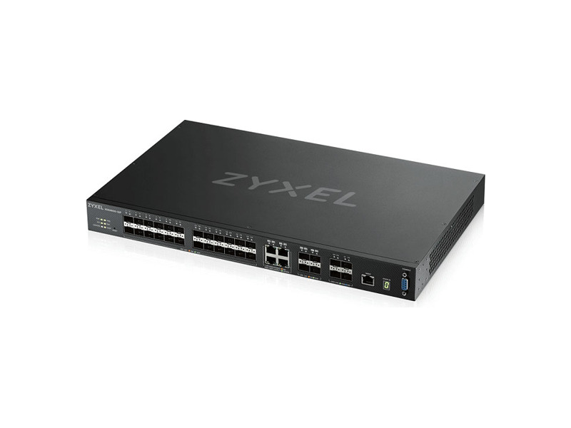 XGS4600-32F-ZZ0102F  Коммутатор Zyxel XGS4600-32F 32G управляемый 24 port Gig SFP, 4 dual pers. and 4x 10G SFP+, stackable, dual PSU