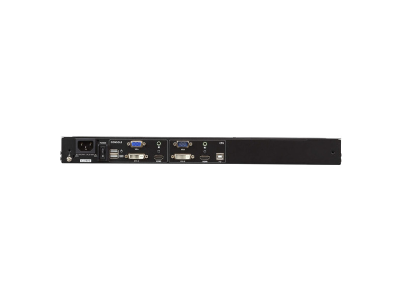 CL3800NX-ATA-RG  Консоль управления, для KVM-переключателей, 19'', VGA/ DVI/ HDMI+KBD+MOUSE+SPEAKER USB, с KVM-шнуром USB 1.8м, LCD/ ЖК экран 18.5#, лат./ рус.клав, (1368x768 60Hz;выход на вторую конс.;доп.порт USB A-типа;5 лет гар.;DUAL RAIL;SHORT DEPTH;48см/ 48cm) 2