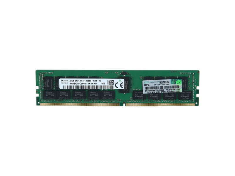 850881-001B  Модуль памяти HPE 32GB PC4-2666V-R (DDR4-2666) Dual-Rank x4 memory for Gen10 (1st gen Xeon Scalable), equal 850881-001, Replacement for 815100-B21, 840758-091