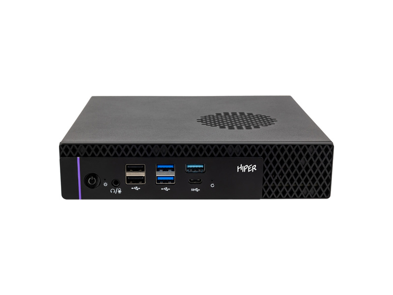 FT20-i5144R16N5R6BWP  ПК HIPER FACTUM FT20 Intel Core i5 14400(2.5Ghz)/ 16384Mb/ 512PCISSDGb/ noDVD/ BT/ WiFi/ черный/ Win11Pro/ металл/ 7xUSB/ DP/ HDMI/ 2xCom/ RJ45