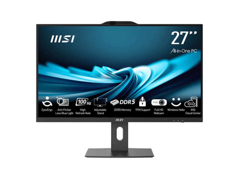 9S6-AF8321-802  Моноблок MSI PRO AP272P 14M/ 27''/ (1920x1080 (матовый) IPS)/ Intel Core i5 14400(2.5Ghz)/ 16384MB/ 512GB SSD/ noDVD/ Intel UHD Graphics 730/ Cam/ BT/ WiFi / Black/ DOS/ Wireless KB+M/ HDMI/ 3xUSB/ RJ45