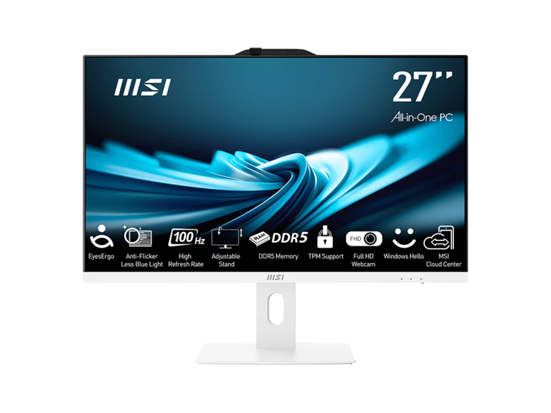 9S6-AF8322-1059  Моноблок MSI Pro AP272P 14M-614XRU/ 27''/ Intel Core i7 14700/ 16GB/ 1TB SSD/ Intel UHD 770/ (1920x1080)/ DOS/ white/ Wi-Fi/ BT/ CAM/ 5xUSB/ USB-C/ HDMI/ DP/ RJ45