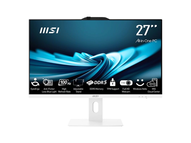 9S6-AF8322-804  Моноблок MSI Pro AP272P 14M-664XRU/ 27''/ Full HD i7 14700/ 16GB 512GB SSD/ UHDG 770 / noOS/ GbitEth/ WiFi / BT/ 120W/ клавиатура мышь/ Cam / белый 1920x1080/ 6xUSB/ HDMI/ DP/ RJ45
