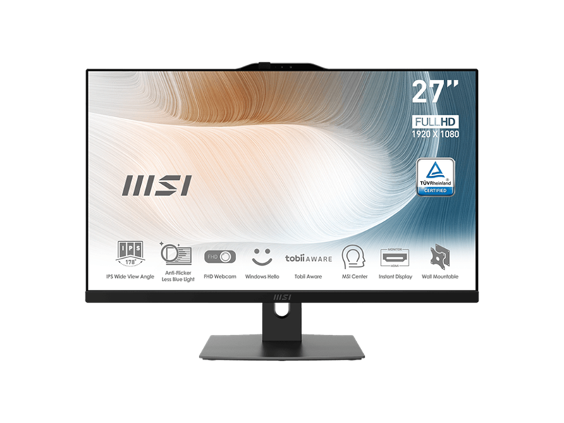 9S6-AF8211-405  Моноблок MSI Pro Modern AM272P 12M AiO 27'' FHD (1920x1080)IPS AG Non-touch, Core i3-1220P (1.5GHz), 8Gb DDR4, 256GB SSD M.2, Intel UHD, WiFi, BT, camera, WirelessKB&mouse Eng/ Rus, Win11Pro Rus, 1y