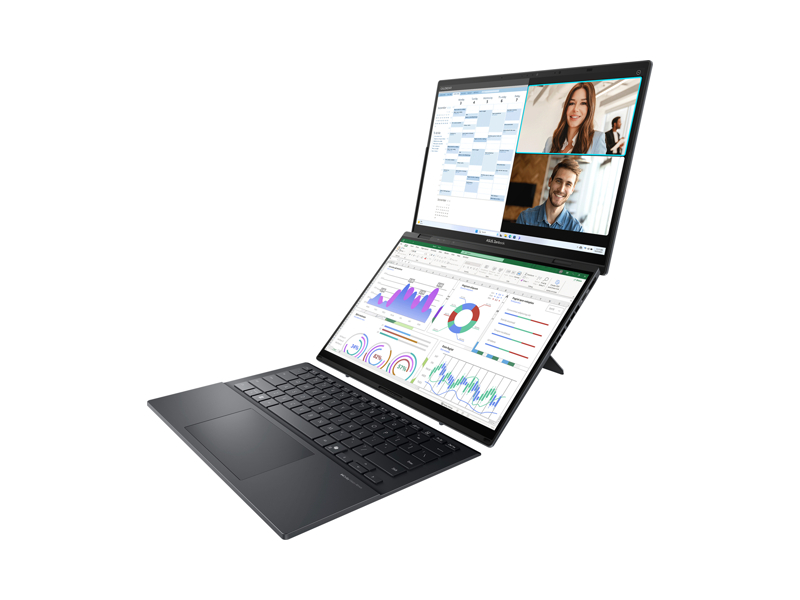 90NB14X1-M00C70 Ноутбук ASUS UX8406CA-QL221W Duo Touch/ 14+14''/ Intel Core Ultra 7 255H/ 16GB/ 1TB SSD/ Intel Arc graphics/ (1920x1200)/ Win11Home/ Inkwell Gray/ Wi-Fi/ BT/ CAM/ USB/ HDMI 1