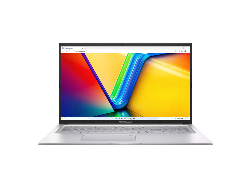 90NB13X1-M00MT0  Ноутбук ASUS VivoBook X1704VA-AU1107/ 17.3''/ Intel Core 7 150U/ 16GB/ 1TB SSD/ DOS/ Iris Xe/ (1920x1080)/ Silver/ Wi-Fi/ BT/ CAM/ 3xUSB/ USB-C/ HDMI