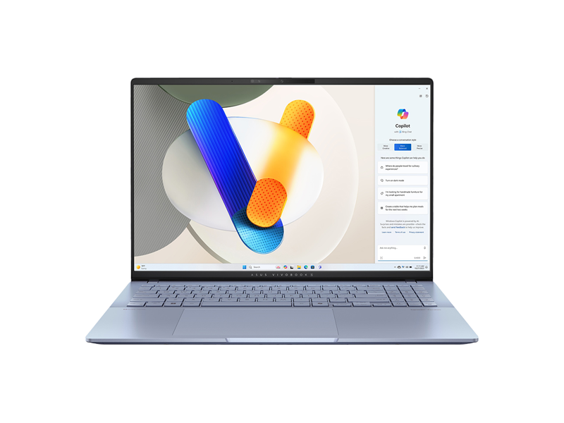 90NB1551-M009J0  Ноутбук ASUS Vivobook S16 S5606CA-RI174W/ 16''/ Intel Ultra 5 225H/ 32GB/ 1TB SSD/ Intel Arc/ (2880x1800)/ Win11Home/ Mist Blue/ Wi-Fi/ BT/ CAM/ 2xUSB/ HDMI
