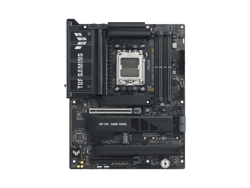 90MB1M70-M0EAY0 Материнская плата TUF GAMING X870E-PLUS WIFI7/ ATX/ AMD Ryzen 7000/ 8000/ 9000/ X870 AM5/ 4xDIMM DDR5/ 4xSATA 6G/ 4xM.2 2242/ 2260/ 2280/ 22110/ PCI-E Gen3/ PCI-E Gen4 x4/ x8/ x16/ PCI-E Gen5 x16/ Wi-Fi/ BT/ 14xUSB/ 3xUSB-C/ HDMI/ 2xDP/ RJ45