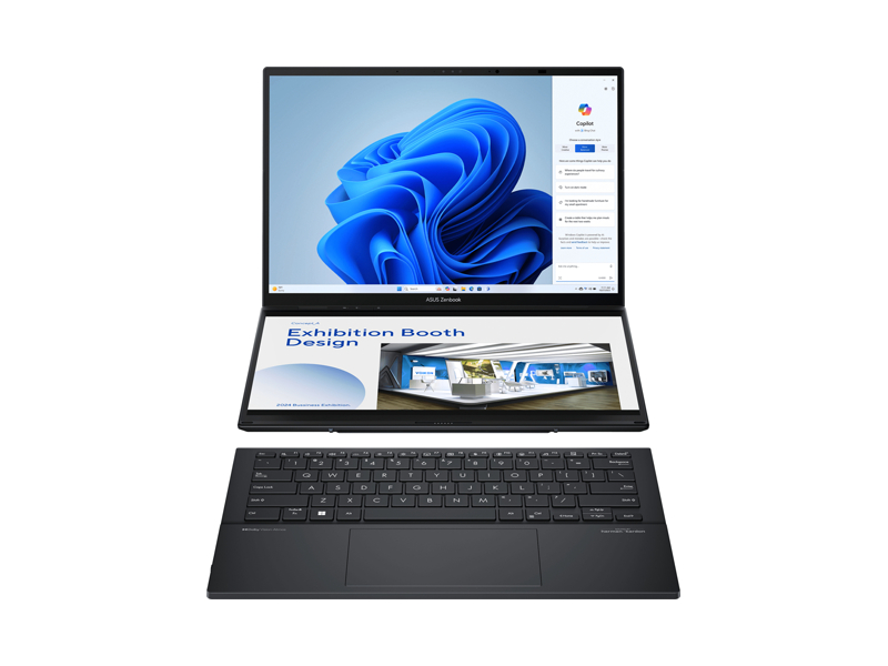 90NB12U1-M00JE0  Ноутбук Asus ZenBook Duo UX8406MA-QL344X Core Ultra 9 185H 32Gb SSD1Tb Intel Arc 14'' OLED Touch FHD+ (1920x1200) Windows 11 Professional grey WiFi BT Cam Bag 1