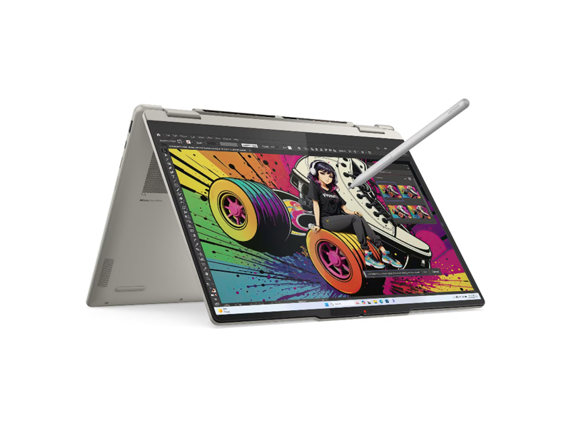 83JR0062RK  Ноутбук Lenovo Yoga 7 14AKP10/ 14''/ AMD Ryzen AI 7 350/ 24GB/ 1TB SSD/ AMD Radeon 860M/ (1920x1200)/ DOS/ beige/ Wi-Fi/ BT/ CAM/ USB/ 2xUSB-C/ HDMI 2