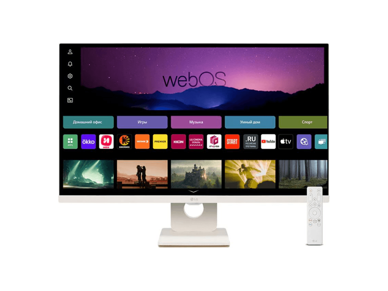 27SR50F-W  Монитор LG 27'' 16:9 1920х1080(FHD) 60 Hz 200 cd/ m2 H178°/ V178° 1000:1 5ms White 2xHDMI