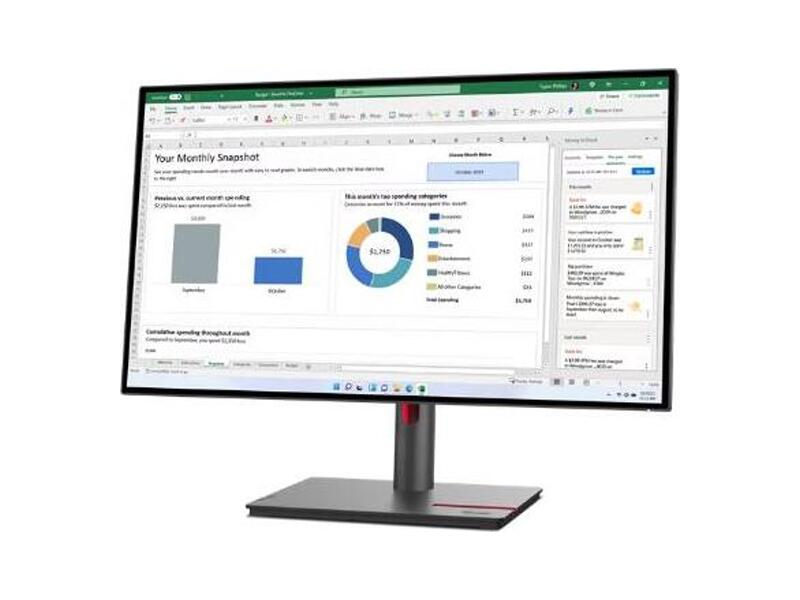 63A1GAT1EU  Mонитор Lenovo P27H-30 27'' 16:9 IPS 2560x1440 350cd 1000:1 60Hz 4ms 178гр/ 178гр USB HDMI DP
