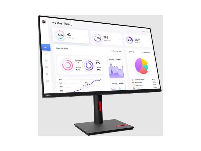 63D2GAT1EU  Mонитор Lenovo T32P-30 31.5'' 16:9 IPS 3840 х 2160 350cd 1000:1 4ms 178гр/ 178гр USB HDMI DP