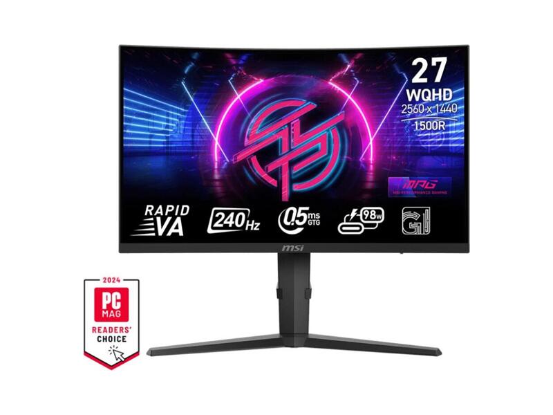 9S6-3CD04H-061  Монитор MSI MPG 275CQRXF 27'' черный VA LED(2560x1440) 1ms 16:9 полуматовая HAS 400cd/ m2 178гр/ 178гр 240Hz DP USB HDMI