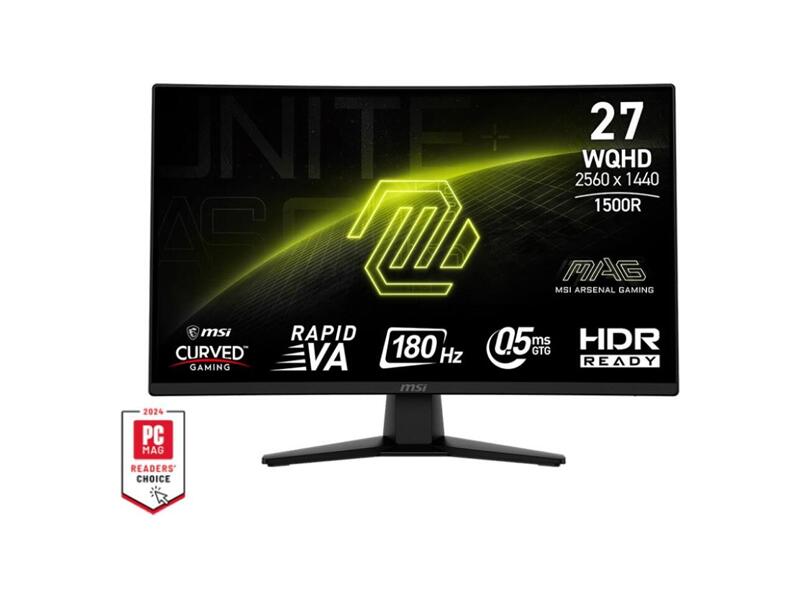 9S6-3CE31T-015  Монитор MSI 27''/ VA 16:9/ Black Curved/ 2560x1440/ 100000000:1 0.5ms/ 178гр/ 178/ 300cd/ 180Hz/ 2xHDMI/ 1xDP