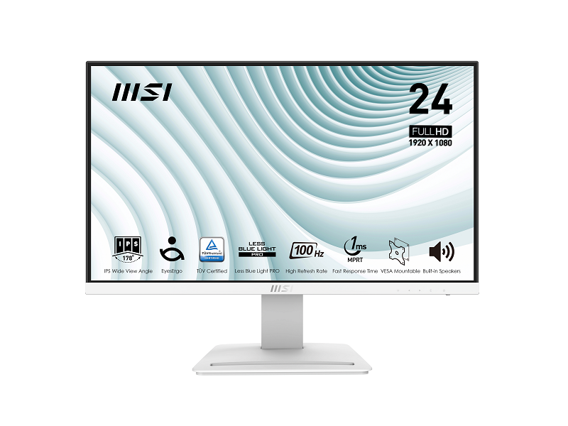 9S6-3PB4CH-097 Монитор MSI PRO MP273AW 27'' 16:9 FHD(1920x1080)IPS Flat, 5ms(GTG), 1000:1, 100M:1, 300nit, 178/ 178, 1xHDMI , 1xDP, 1*D-Sub (VGA) , Tilt, VESA, 100Hz, 1y w-ty, White