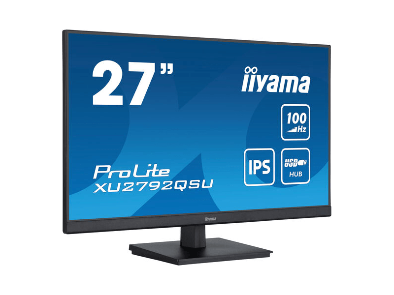 XU2792QSU-B6  Монитор Iiyama 27'' XU2792QSU-B6 (IPS 2560х1440 100Hz 1ms 1300:1 250cd 8bit DVI HDMI2.0 DisplayPort1.2 4xUSB3.2 2x2W VESA)