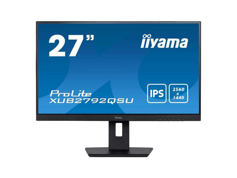 XUB2792QSU-B5  Монитор Iiyama 27'' XUB2792QSU-B5 черный IPS LED 5ms 16:9 DVI HDMI M/ M матовая HAS Piv 1000:1 350cd 178гр/ 178гр 2560x1440 DP WQ USB 6.1кг