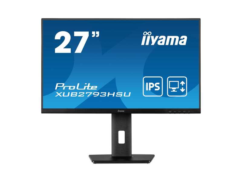XUB2793HSU-B5  Монитор Iiyama 27'' ETE IPS-panel, 1920x1080, 300 cd/ m, 15cm Height Adj. Stand, Speakers, HDMI, DisplayPort, 4ms, USB-HUB 2x3.0