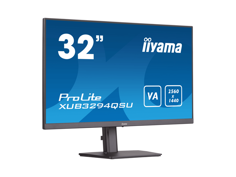 XUB3294QSU-B1  Монитор Iiyama 32'' ETE VA-panel, 2560x1440, 250cd/ m, 4ms, Speakers, DisplayPort, HDMI, USB-HUB (2x 3.0), 15cm Height Adj. Stand, Черный