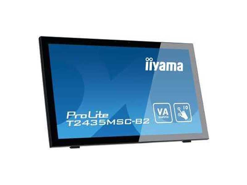 T2435MSC-B2  Монитор Iiyama 23.6'' [16:9] 1920х1080(FHD) VA, GLARE, TOUCH, 250cd/ m2, H178°/ V178°, 3000:1, 12М:1, 16.7M Color, 6ms, DVI, HDMI, DP, USB-Hub, Tilt, Speakers, Webcam, 3Y, Black