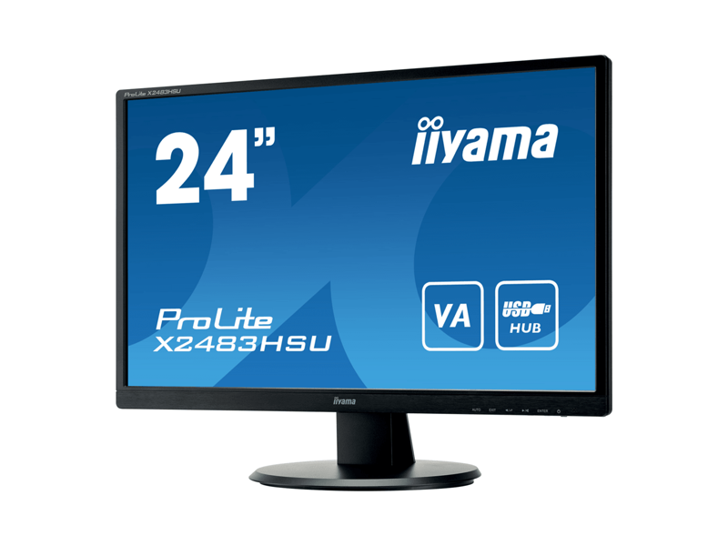 X2483HSU-B5  Монитор Iiyama 23.8'' ProLite X2483HSU-B5 черный VA LED 4ms 16:9 HDMI M/ M матовая 3000:1 250cd 178гр/ 178гр 1920x1080 DP FHD USB 3.7кг