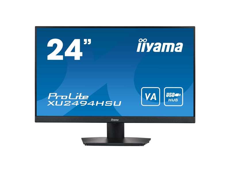 XU2494HSU-B2  Монитор Iiyama 24'' ETE VA-panel, 1920x1080, 4ms, 250cd/ m, Speakers, HDMI, DisplayPort, Speakers, USB-HUB 2x 3.0 (23, 8'' VIS)