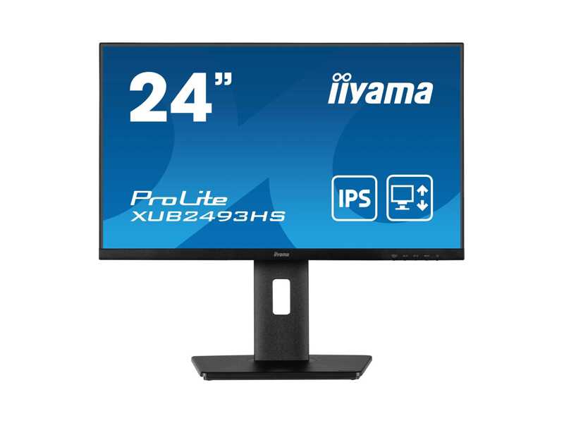 XUB2493HS-B5  Монитор Iiyama 23.8'' ProLite XUB2493HS-B5 черный IPS LED 16:9 HDMI M/ M матовая HAS Piv 250cd 178гр/ 178гр 1920x1080 VGA DP FHD 5.7кг