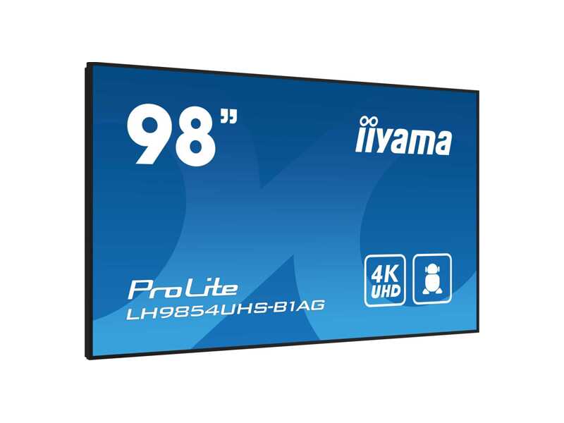 LH9854UHS-B1AG  Монитор Iiyama ProLite (широкоформатный) 98'' IPS, матовый, 3840x2160 (16:9), 0.56 мм, gtg 8 мс.