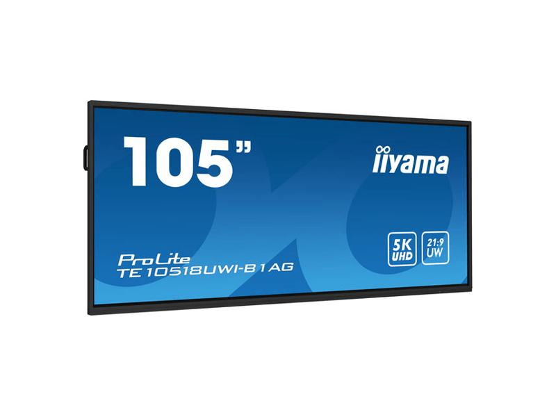 TE10518UWI-B1AG Дисплей Iiyama 105'' 21:9 5120x2160(UHD 5K) VA, TOUCH, 40-touch point, 60 Hz, 450 cd/ m, H178°/ V178°, 4000:1, 1.07B, 6, 5 ms, 4xHDMI, DP, 2xUSB-C, 2xRJ-45, RS232C, 6xUSB Type A, USB Type B, Speakers, WiFi, Android 13, 18/ 7, 3Y, Black