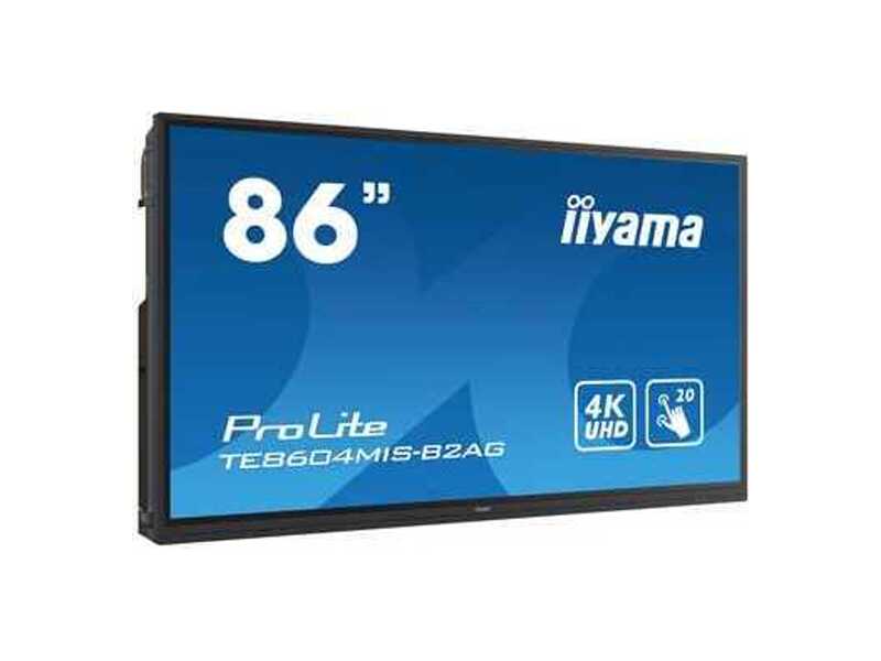 TE8604MIS-B2AG  Профессиональная панель (экран) Iiyama 85'' черный IPS LED 8ms 16:9 DVI HDMI M/ M матовая 1200:1 400cd 178гр/ 178гр 3840x2160 D-Sub USB 64.4кг