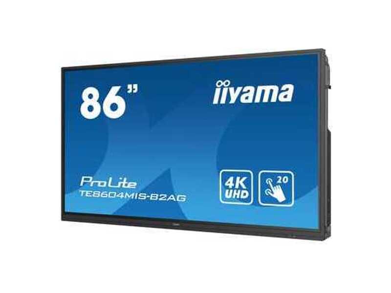TE8604MIS-B2AG  Профессиональная панель (экран) Iiyama 85'' черный IPS LED 8ms 16:9 DVI HDMI M/ M матовая 1200:1 400cd 178гр/ 178гр 3840x2160 D-Sub USB 64.4кг 1