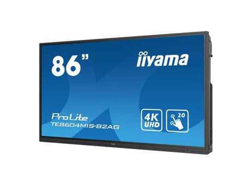 TE8604MIS-B2AG Профессиональная панель (экран) Iiyama 85'' черный IPS LED 8ms 16:9 DVI HDMI M/ M матовая 1200:1 400cd 178гр/ 178гр 3840x2160 D-Sub USB 64.4кг 1