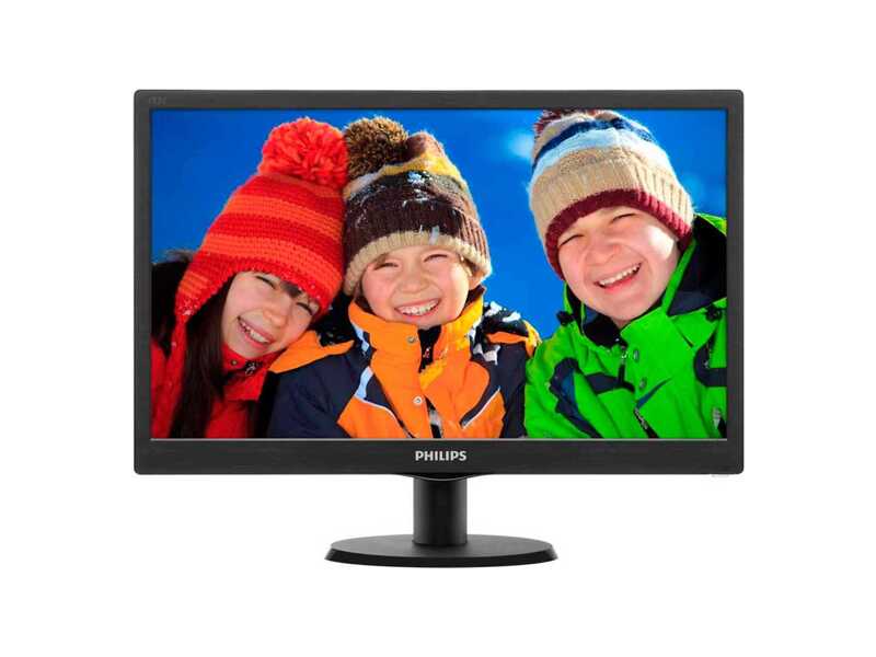 193V5LSB2  Монитор Philips 18.5'' 193V5LSB2 (10/ 62) черный (TN (LED), 1366x768, 5ms, 250cd/ m2, 1 000:1, (700:1), 90/ 65, D-Sub)