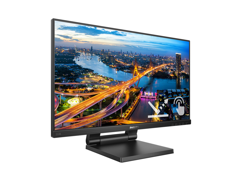 222B1TC  Монитор Philips 22'' 16:10 1680х1050(WSXGA+) TFT, nonGLARE, 250cd/ m2, H170°/ V160°, 1000:1, 10M:1, 16.7M, 5ms, VGA, DVI, Tilt, 2Y, Black 222B1TC (00/ 01)