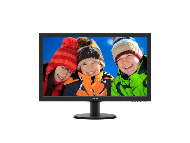 243V5QSBA  Монитор Philips 23.6'' 243V5QSBA (00/ 01) черный (VA 1920x1080 8ms 250cd 178/ 178 3000:1 D-Sub DVI)