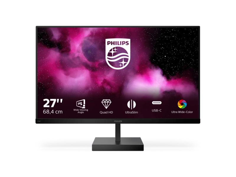 276C8  Монитор Philips 27'' 276C8/ 00 черный (IPS, 2560x1440, 75Hz, 4 ms, 178°/ 178°, 350 cd/ m, Mega DCR, +HDMI 1.4, +HDMI 2.0, +USB-Type C 3.2)