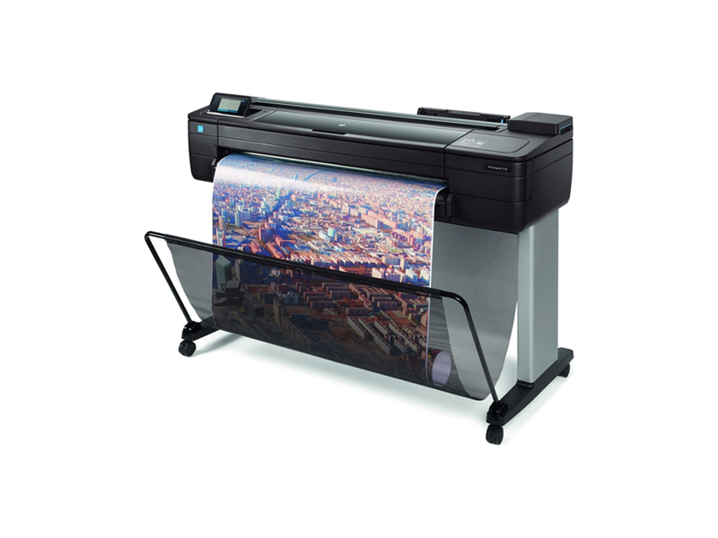 F9A29E#BCD  Принтер струйный цветной HP DesignJet T730 (36'', 4color, 2400x1200dpi, 1Gb, 25spp(A1 drawing mode), USB for Flash/ GigEth/ Wi-Fi, stand, media bin, rollfeed, sheetfeed, tray50 (A3/ A4), autocutter, GL/ 2, RTL, PCL3 GUI)