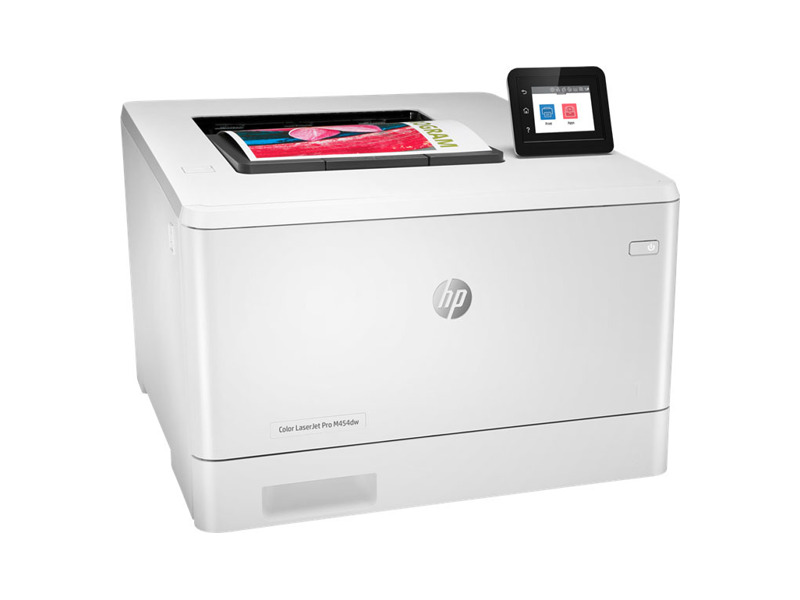 W1Y45A#B19  Принтер HP Color LaserJet Pro M454dw (A4, 600x600dpi, 27(27)ppm, ImageREt3600, 512Mb, Duplex, 2trays 50+250, USB 2.0/ GigEth/ WiFi/ Bluetooth/ Easy-access USB port, AirPrint, PS3, 4Ctgs1200pages in box)