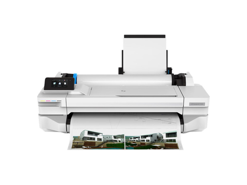 5ZY58A#B19  Плоттер HP DesignJet T130 (24'', 4color, 1200x1200dpi, 256Mb, 35spp(A1), USB/ LAN/ Wi-Fi, rollfeed, sheetfeed, tray50(A3/ A4), autocutter, )
