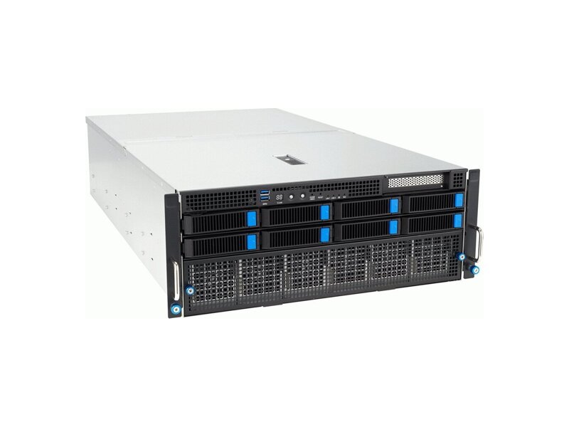 90SF02H1-M000K0  ASUS Server ESC8000A-E12-SKU1/ 10G/ 3kW(2+2)/ 3PCIe AMD EPYC 9004 dual-processor 4U GPU server that supports eight dual-slot GPUs, liquid cooling solution, up to 24 DIMM, 11 PCIe 5.0 slots, Dual NVMe, four 3000W Titanium power supplies, OCP 3.0 and ASMB11