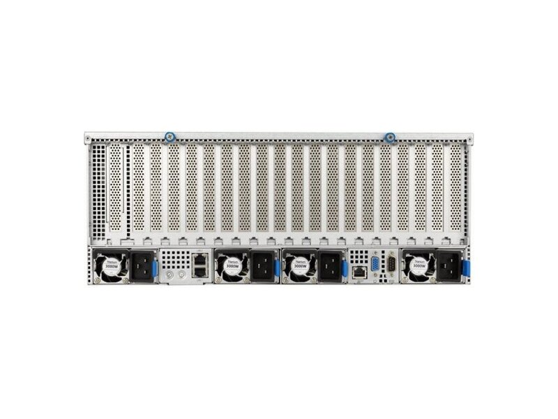 90SF02H1-M000K0  ASUS Server ESC8000A-E12-SKU1/ 10G/ 3kW(2+2)/ 3PCIe AMD EPYC 9004 dual-processor 4U GPU server that supports eight dual-slot GPUs, liquid cooling solution, up to 24 DIMM, 11 PCIe 5.0 slots, Dual NVMe, four 3000W Titanium power supplies, OCP 3.0 and ASMB11 1