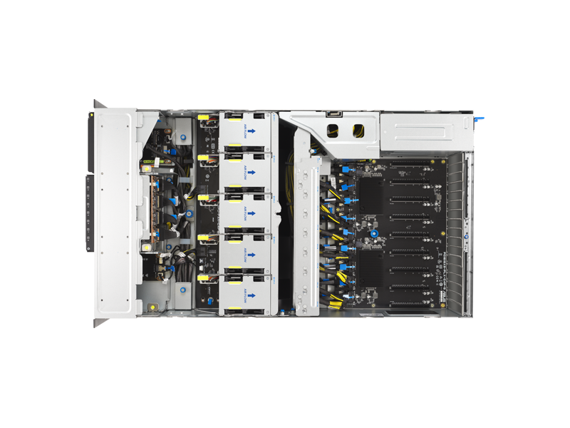 90SF0401-M000N0  ASUS Server ESC8000A-E13P/ 4U/ 2xAMD EPYC 9005/ 24xDIMM DDR5 6400 MHz/ LGA 6096P/ 8 x 2.5'' HS/ 8 x NVMe/ 2xM.2 22110/ PCI-E Gen5 x8/ x16/ 5x PCI-E Gen5 x16 for NIC/ BlueField-3 cards FH/ HL/ 8 x PCI-E Gen5 x16 for dual-slot GPU cards FH/ FL/ 3xUSB/ miniDP 2