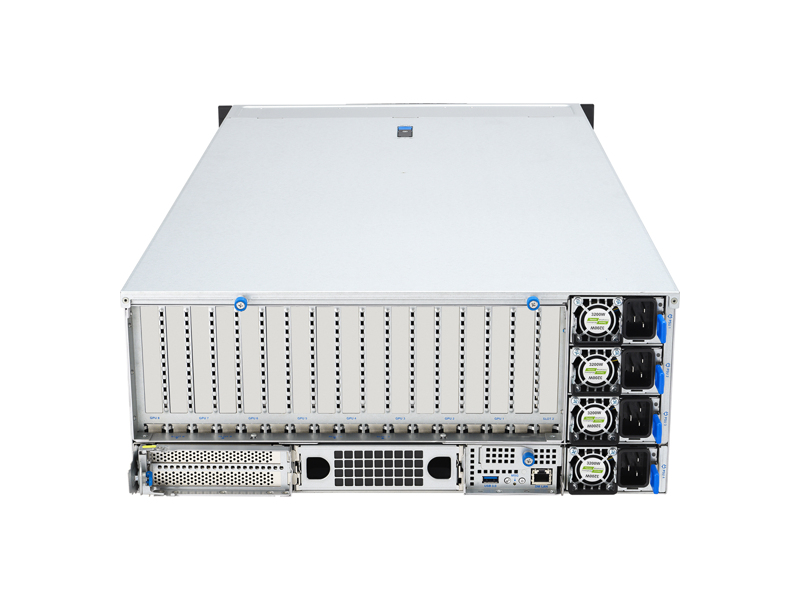 90SF0402-M00ZS0  Серверная платформа ASUS ESC8000A-E13 SKU2/ 4U/ 2xAMD EPYC 9004/ 9005/ 24xDIMM DDR5 6400 MHz/ 4x 2.5'' NVME/ 4x 2.5 SATA/ SAS/ 8xPCI-E Gen x16 FHFL 2-slot GPU/ PCI-E Gen5 FHHL x16 NIC/ PCI-E Gen5 x16 FHHL HBA/ RAID/ 3xUSB/ miniDP/ RJ45/ 4x3200W 2