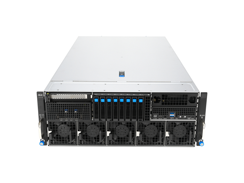 90SF0404-M00ZR0  Серверная платформа ASUS ESC8000A-E13P/ 4U/ 2xAMD EPYC 9005/ 24xDIMM DDR5 6400/ 8x 2.5'' NVME/ 2xM.2 22110/ 8 x PCI-E Gen5 x16 for dual-slot GPU card / FH/ FL/ 5 x PCI-E Gen5 x16 NIC/ BlueField-3 card FH/ HL/ 3xUSB/ miniDP/ 3xRJ45/ 4x3200W