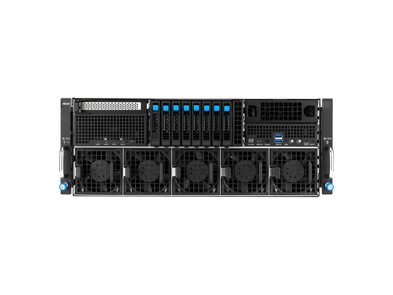 90SF0411-M001T0  Серверная платформа ASUS ESC8000-E12P-SKU1/ 4U/ 2xIntel Xeon E 6500/ 6700/ 32xDIMM DDR5 6400 MHz max/ LGA4710/ 8 x 2.5'' Front HS/ 2xM.2 22110/ 8 x PCI-E x 16 FHFL/ 5 x PCI-E x 16 FHFL/ PCI-E Gen5 x8/ x16 FHFL/ 3xUSB/ miniDP/ 3xRJ45/ 3200W